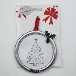 Studio Decor 2021 Christmas Ornament Frame Christmas Circle Ornament Silver 3 in